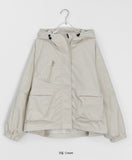 Tekedi Pocket String Hood Crop Wind Jumper