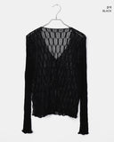 Cellu mesh see-through long-sleeved cardigan