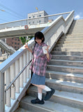 [unisex] Kidou Check Short Sleeve Over Shirt