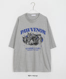 Leukiko Cat Printing Over Short Sleeve Tee