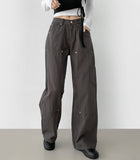 Rivet Fatigue Pocket Point Wide Cotton Pants