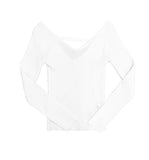 Ribbed Backless V-Neck Knit
