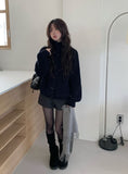 Rucker High Neck Duffle Button Knit Cardigan