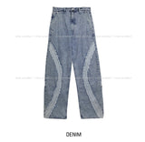 (UNISEX) Line deki color matching denim pants