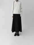 Flared Ribbed Long Skirt