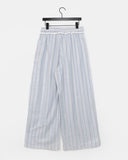 Niku Stripe Frill Banding Wide Pants