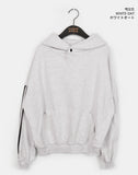 Mickle Track Color Matching Snap Rivet Overfit Hoodie