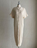 Shaver Collar Rib Knit Long One Piece