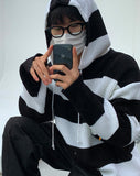 Deepa stripe hood knit