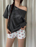 Star fairy boat-neck cut short sleeves
