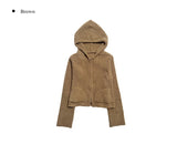 Steam Boucle Knit Hood Zip-up