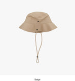 Safari snap button string bucket hat