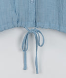 Jute Summer String Pocket Crop Shirt