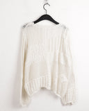 Rishi Vintage Punching Mesh Layered Long-Sleeved Knitwear