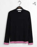 Arts Color Matching Layered All-in-one Crop Long Sleeve T-Shirt