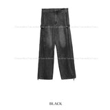 Maxi balloon snap denim pants