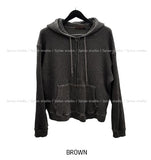 Cream Pigment Waffle Hood Zip-Up