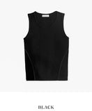 Overlock line ribbed sleeveless