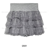 Lace Tiered Mini Skirt