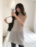 Entee Wrinkle Layered Sleeveless One Piece