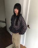 Woone See-Through Dot Windbreaker Hood Zip-up