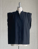 [Two-piece set] Rubia PintuckSleeveless Blouse Belt Wide Pants