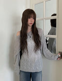 Ez Alpaca Boat Neck Cable Knit
