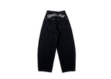 Oven Lettering Patch Denim Wide Pants