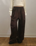 Chobi Rivet Pleated Pin Tuck Brushed Pants