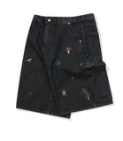 Mushroom Stitch Bermuda Denim Pants