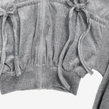 Veona Velvet Hooded Zip-Up