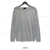 Damage snap see-through knit