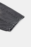 Deep side fold balloon denim pants