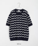 [unisex] Peribi Round Wave Short Sleeve Knit