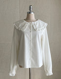Mollen Frill Big Collar Cotton Blouse