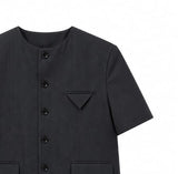 Theo No Collar Half Jacket