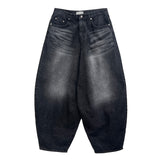 Jet Washing Balloon Denim Pants