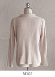 Roselle Collar Button Ribbed Knit Cardigan