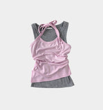 Halter ballet layered top