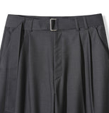Terry Two-Tuck Belted Slacks