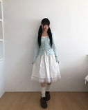 [MADE] HIR Sleeve Button Shirred V-Neck Cardigan