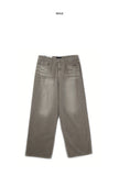 Cat washed corduroy mix denim pants