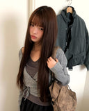 [Fake Layered /Wool] Dodge Color Matching Halter Sleeveless Strap Wrap Knit