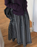 Beon Check Long Skirt