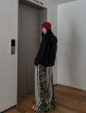 Half Camo Color Matching Line Training Pants