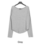 Rosa Boat Neck Ribbed Long Sleeve Tee
