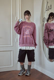 Pastel Bunny Raglan Pigment Sweatshirt