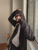 Henne warmer layered two way hoodie zip-up