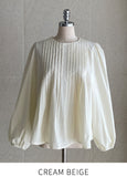 Meringue pintuck shirred blouse