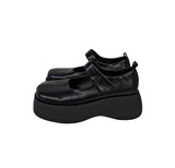 6cm Round Platform Sole Mary Jane Loafers
